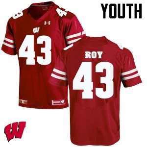 Youth Wisconsin Badgers NCAA #43 Peter Roy Red Authentic Under Armour Stitched College Football Jersey SK31U02SD